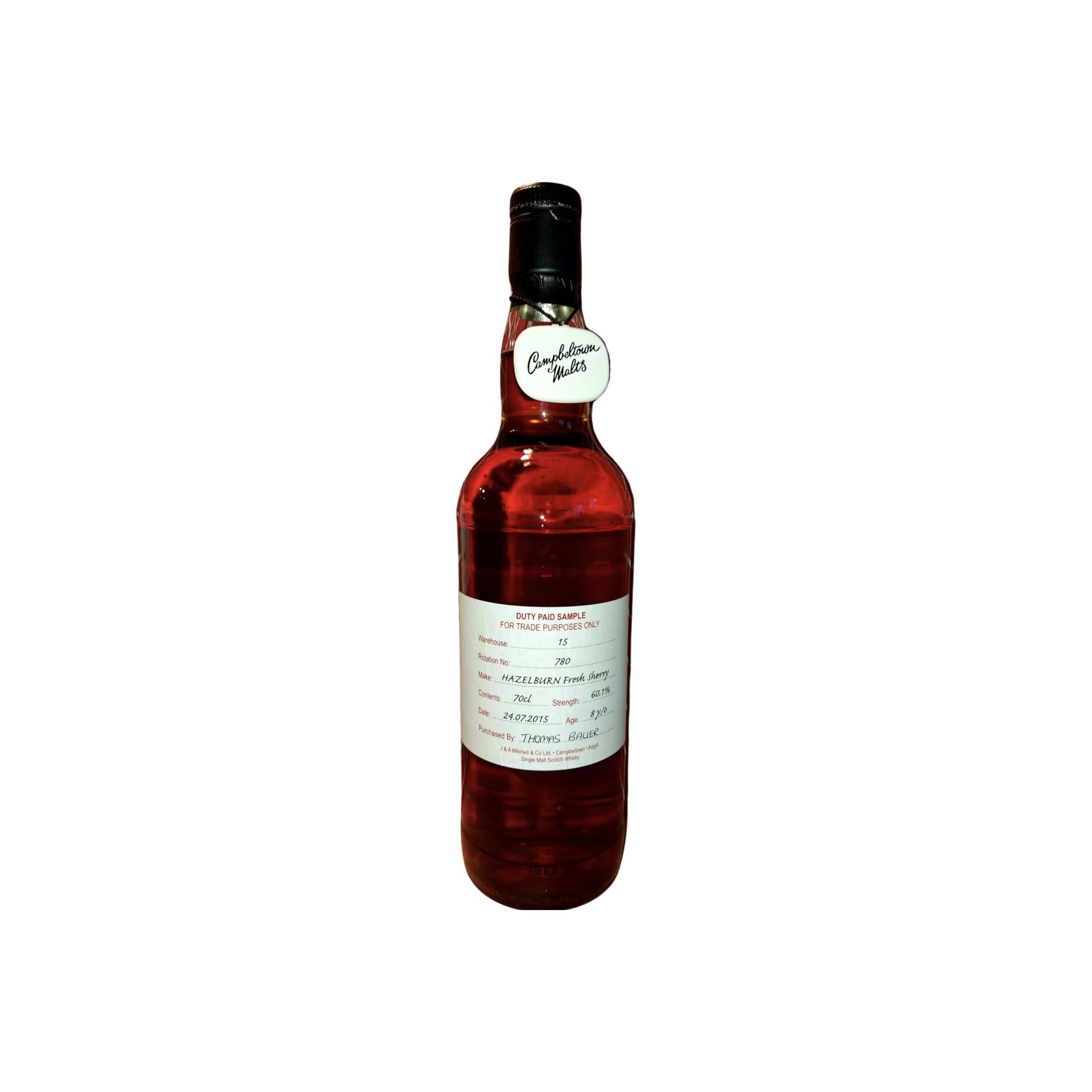 Hazelburn Duty Paid Sample - For Trade Purposes Only 2015 8 Years Single Malt Whisky