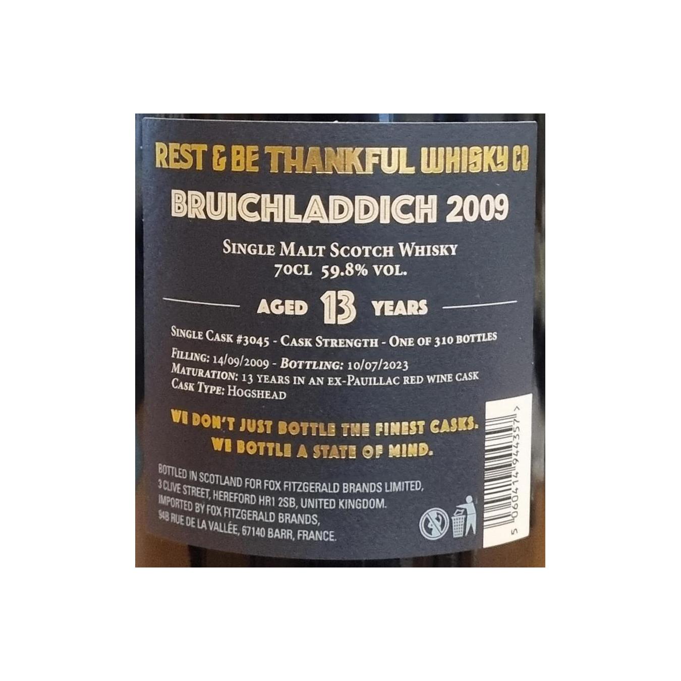Bruichladdich Single Cask 2009 13 Years Single Malt Whisky 3