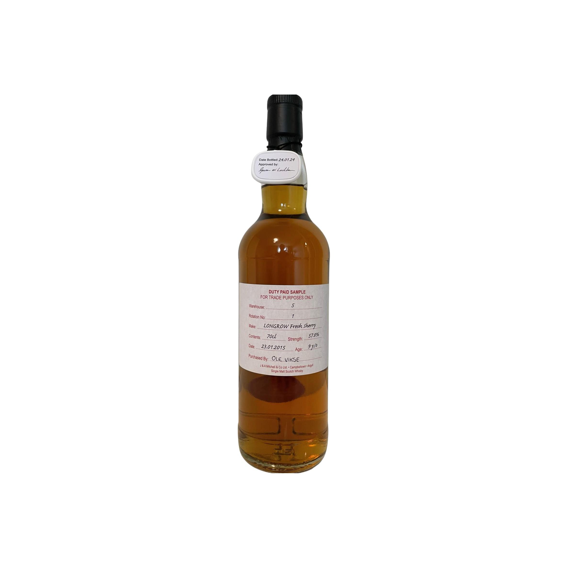Longrow Duty Paid Sample - For Trade Purposes Only 2015 9 Years Single Malt Whisky