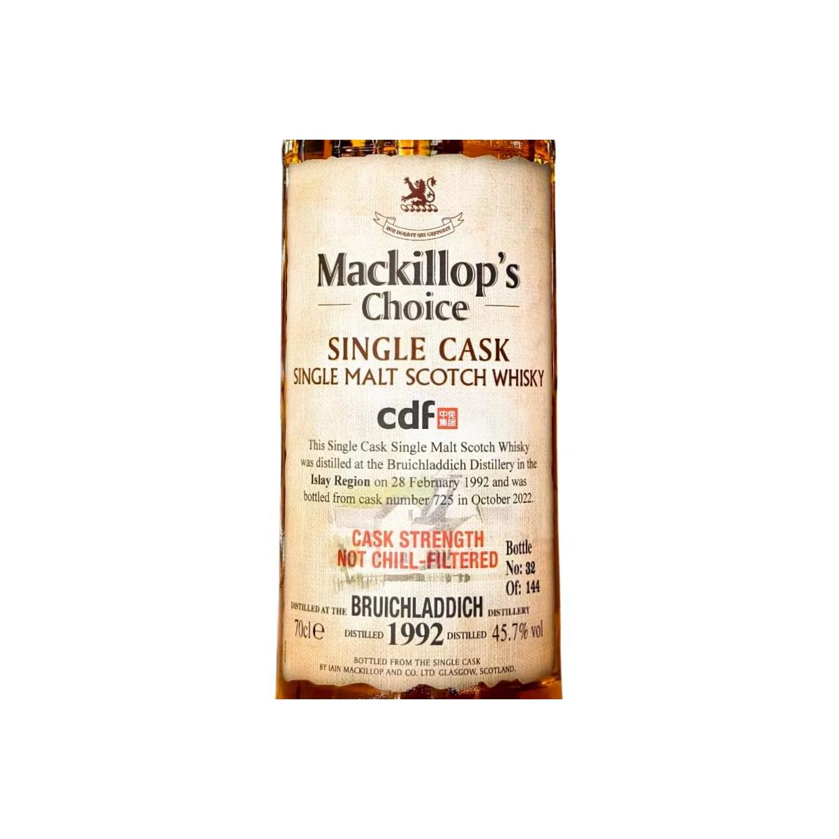 Bruichladdich Single Cask 1992 Single Malt Whisky