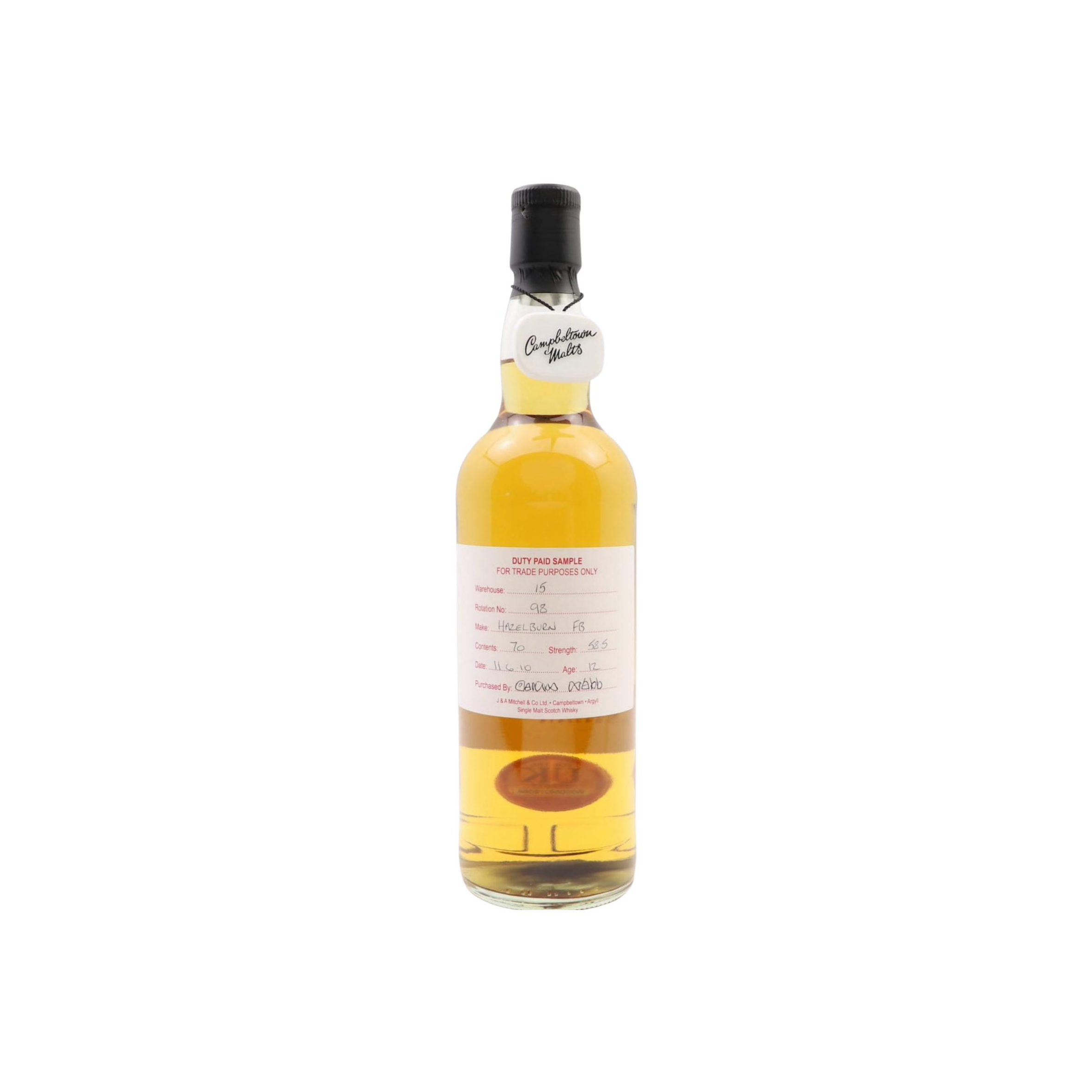 Hazelburn Duty Paid Sample - For Trade Purposes Only 2010 12 Years Single Malt Whisky