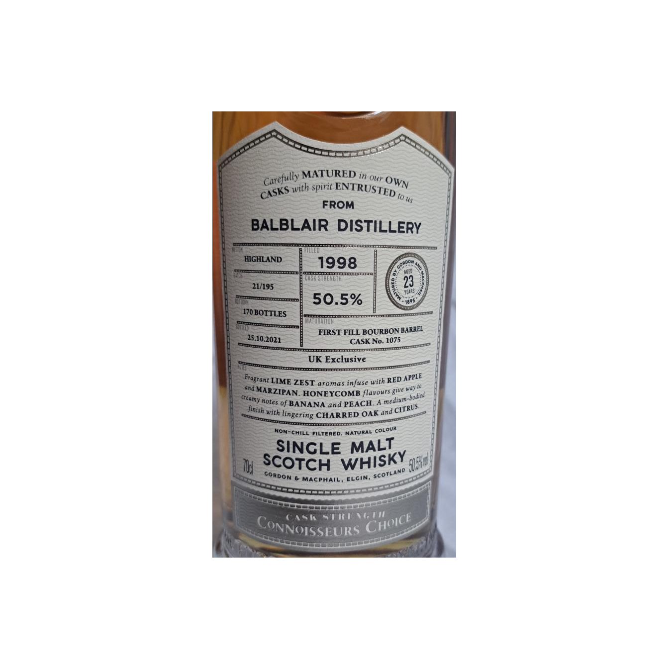 Balblair Connoisseurs Choice - Cask Strength 1998 23 Years Single Malt Whisky 3