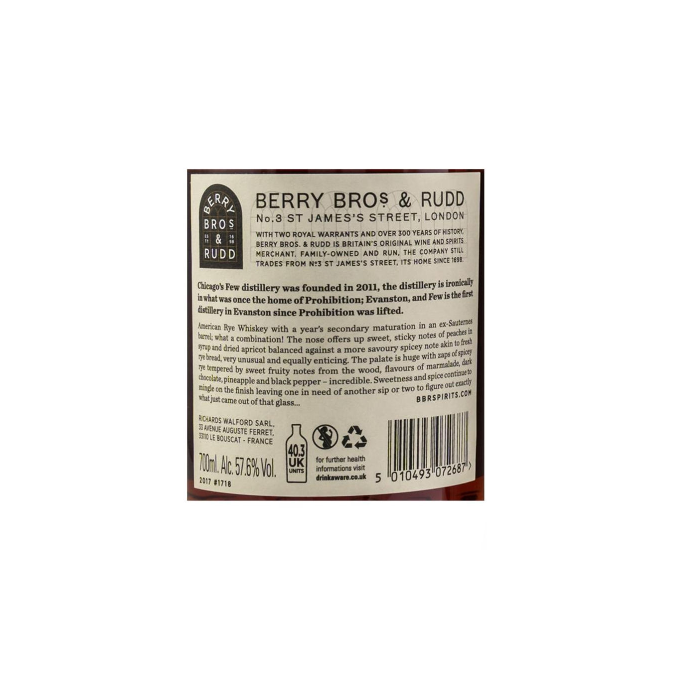 Berry Bros. & Rudd Single Cask 2017 4 Years Rye Whisky 3