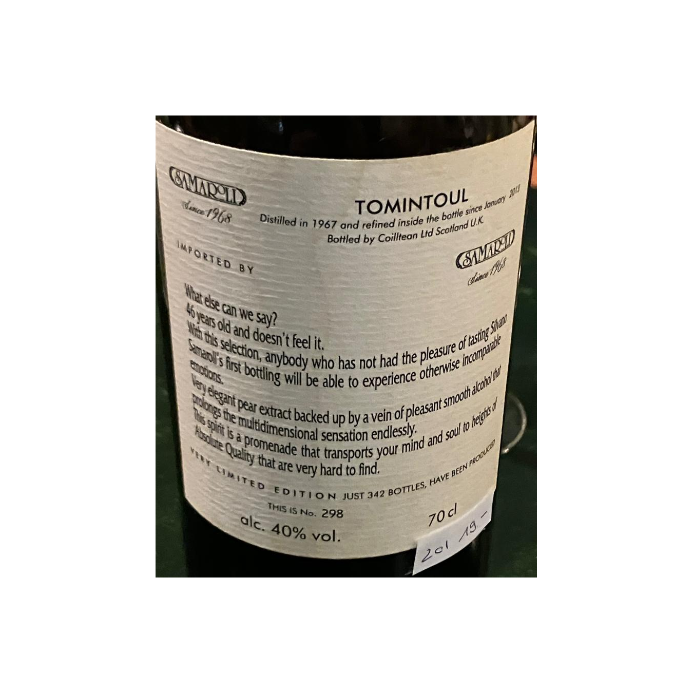Tomintoul 1967 46 Years Single Malt Whisky