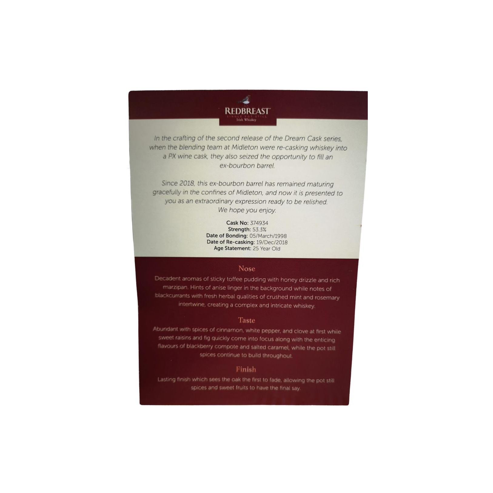 Redbreast 1998 25 Years Single Pot Still Whisky 2