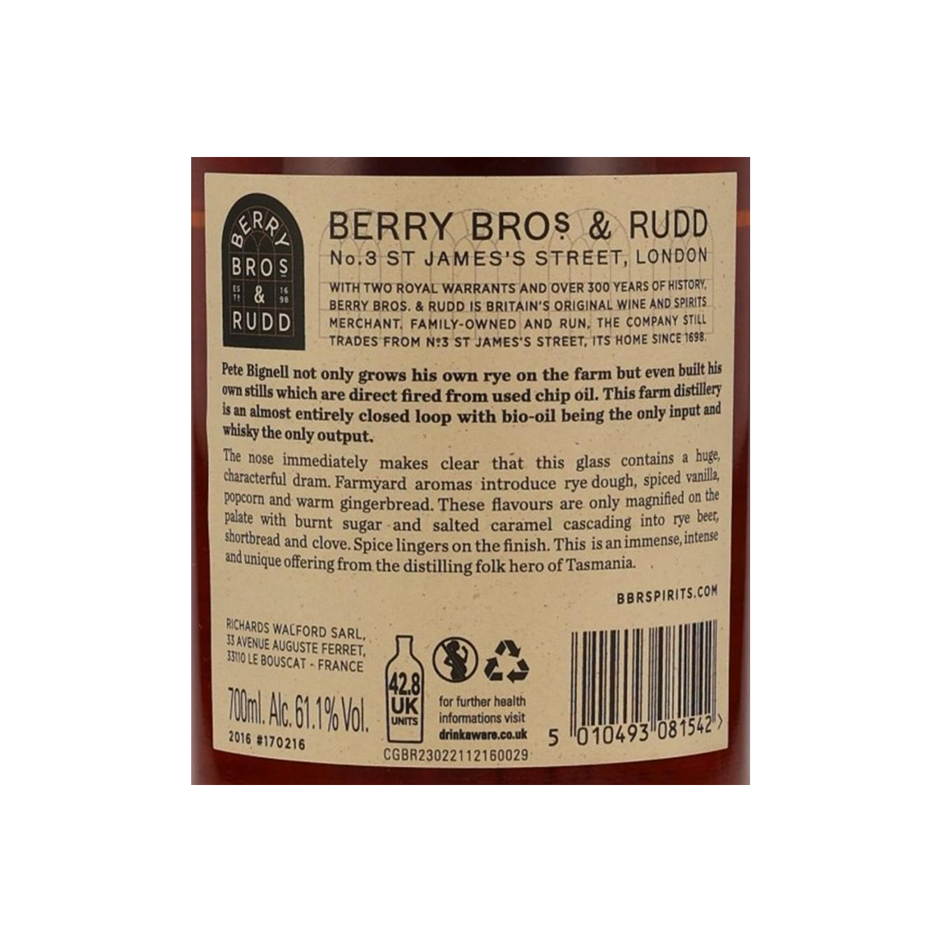 Belgrove 2016 Rye Whisky 3