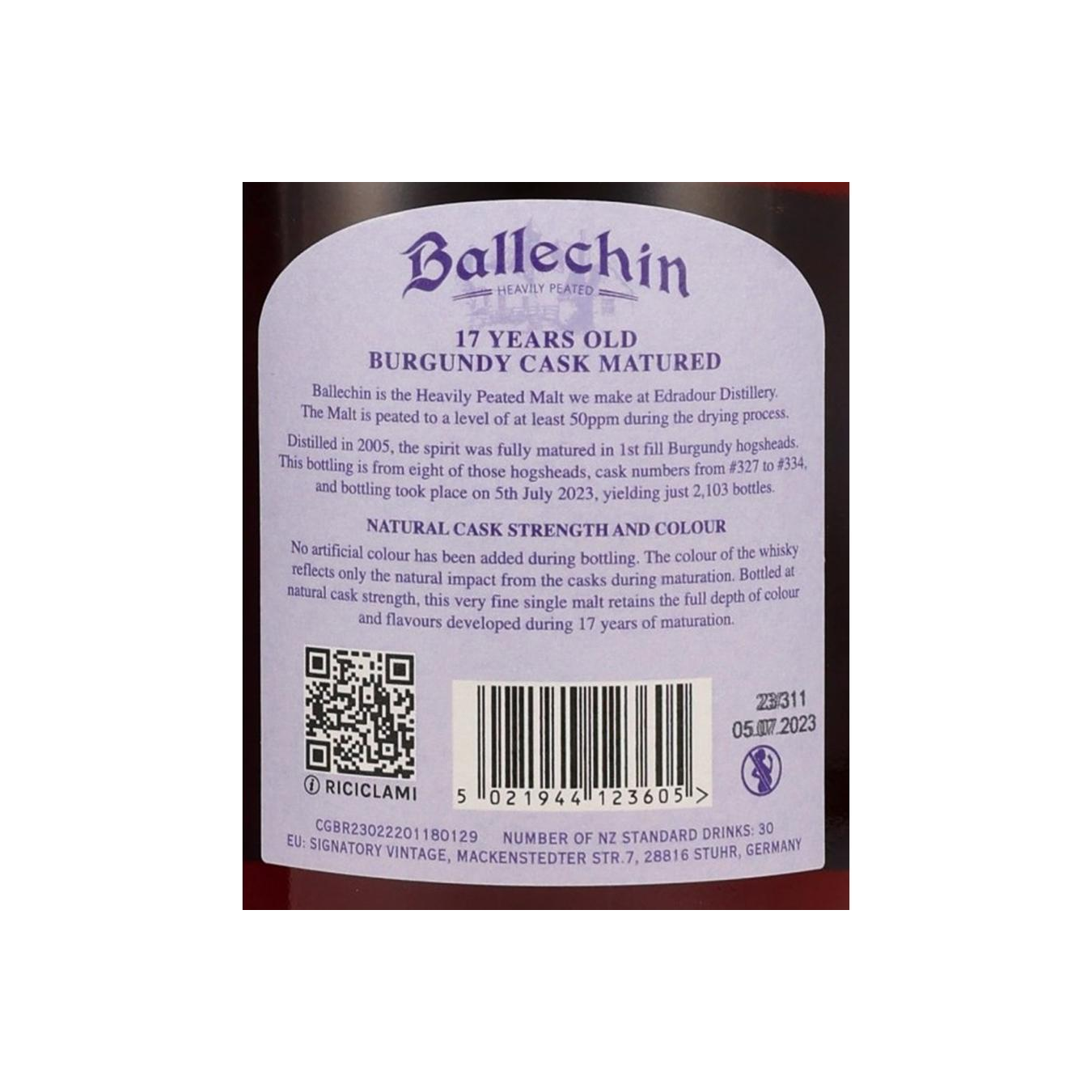 Ballechin 2005 17 Years Single Malt Whisky 3