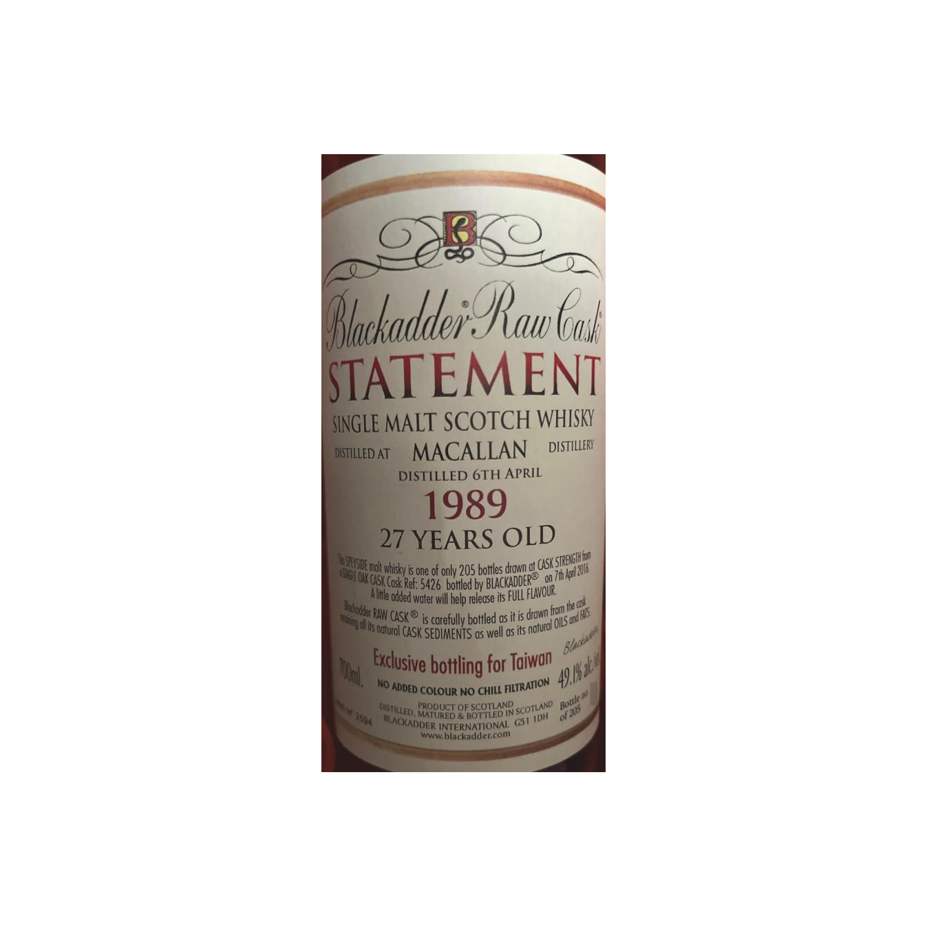 The Macallan 1989 27 Years Single Malt Whisky