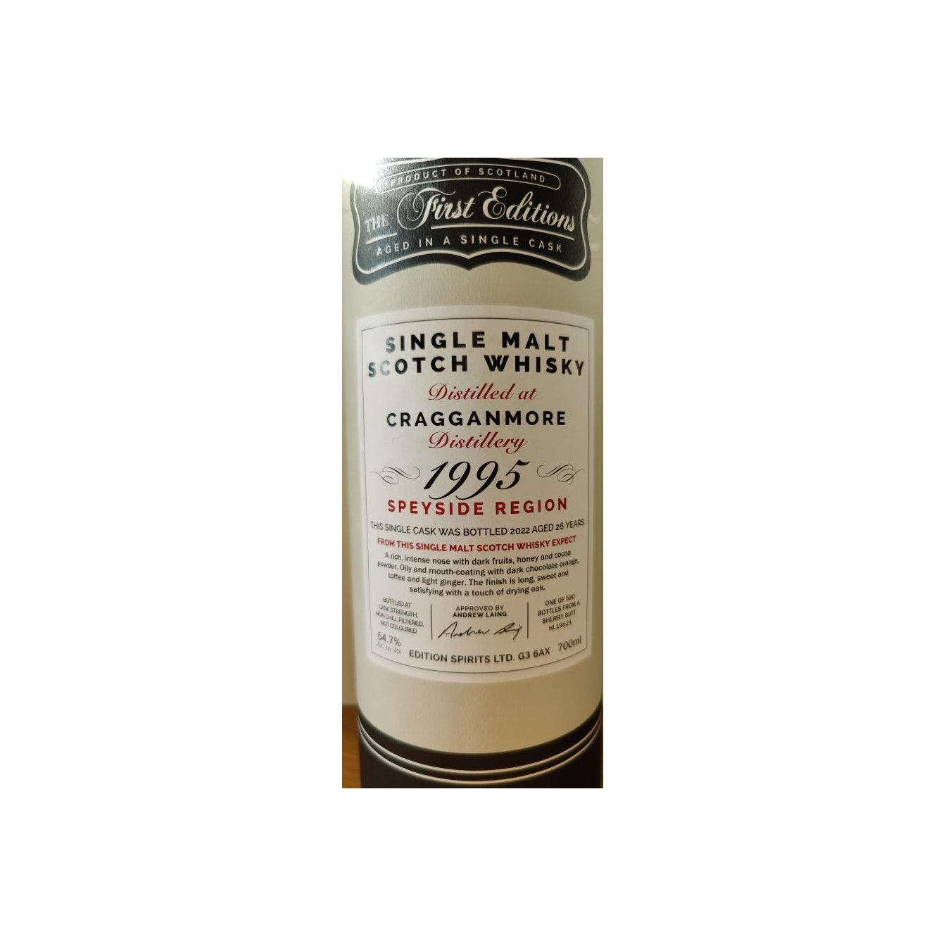 Cragganmore The First Editions 1995 26 Years Single Malt Whisky 3