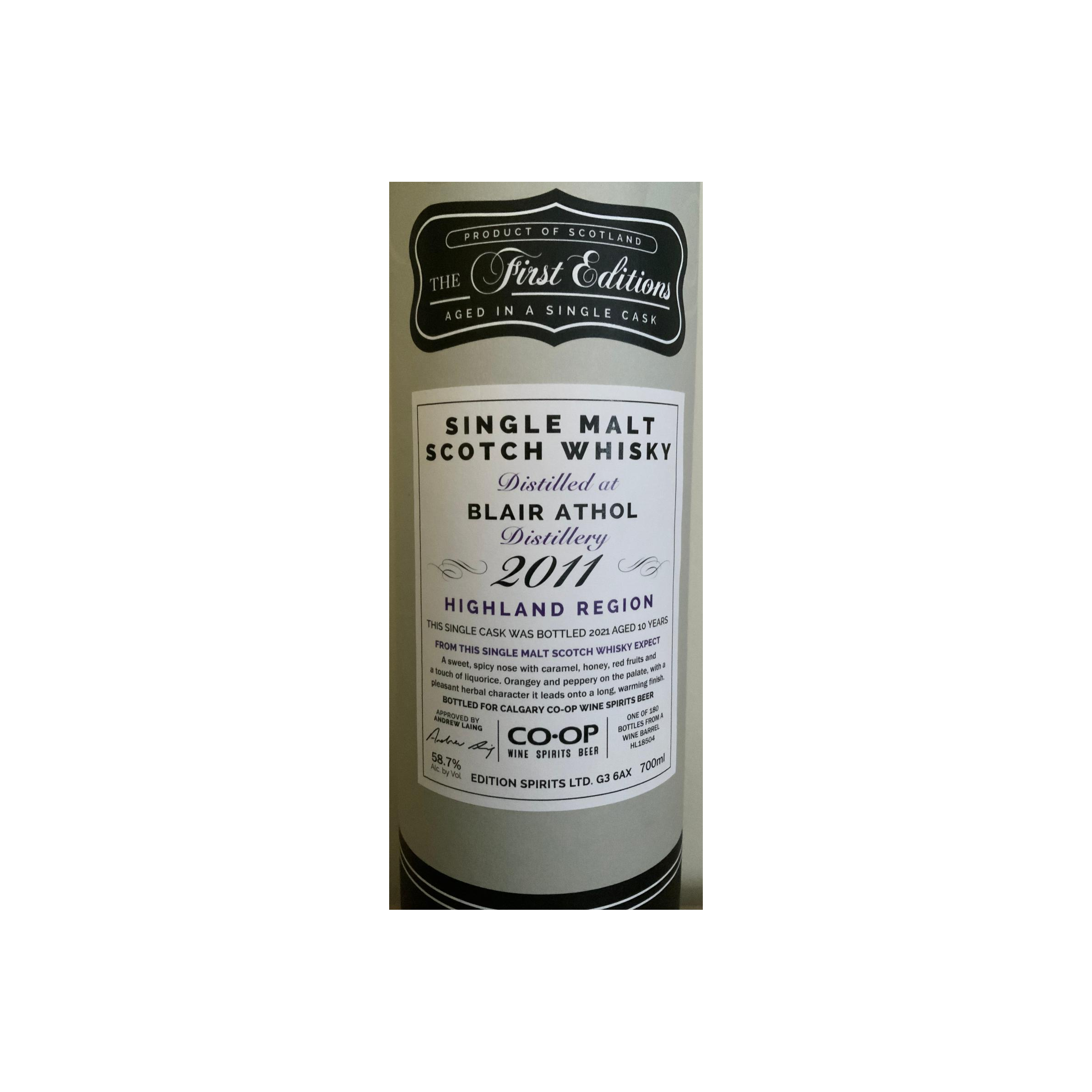 Blair Athol The First Editions 2011 10 Years Single Malt Whisky 2