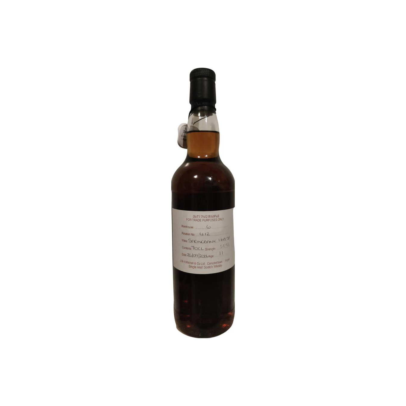 Springbank Duty Paid Sample - For Trade Purposes Only 2006 11 Years Single Malt Whisky