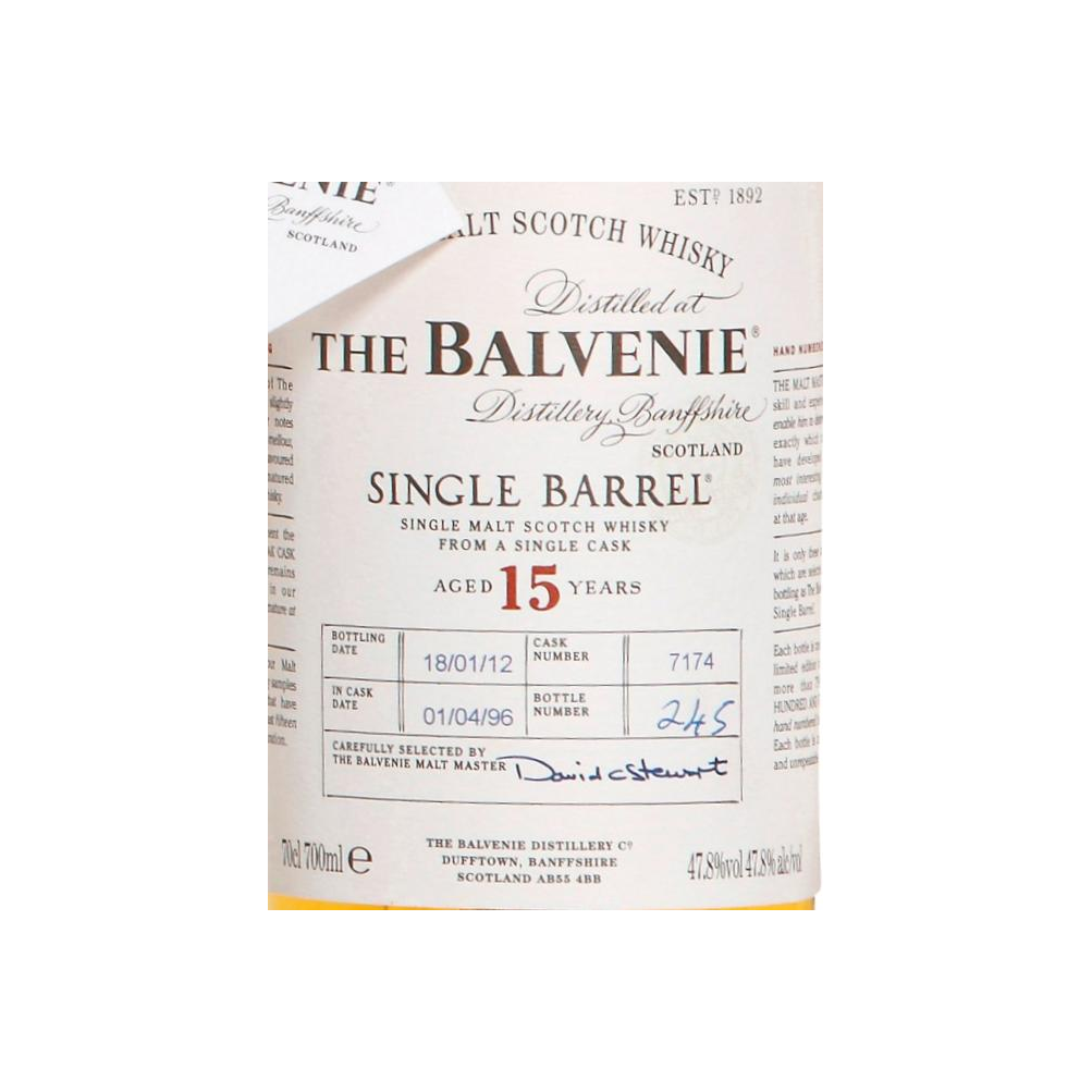 The Balvenie Single Cask 1996 15 Years Single Malt Whisky