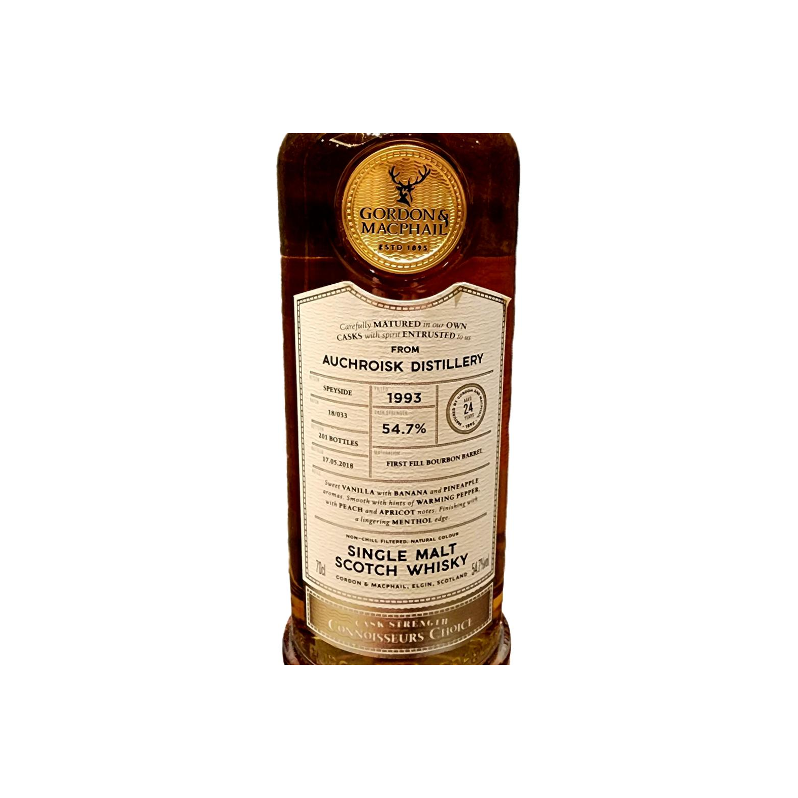 Auchroisk Connoisseurs Choice - Cask Strength 1993 24 Years Single Malt Whisky 2