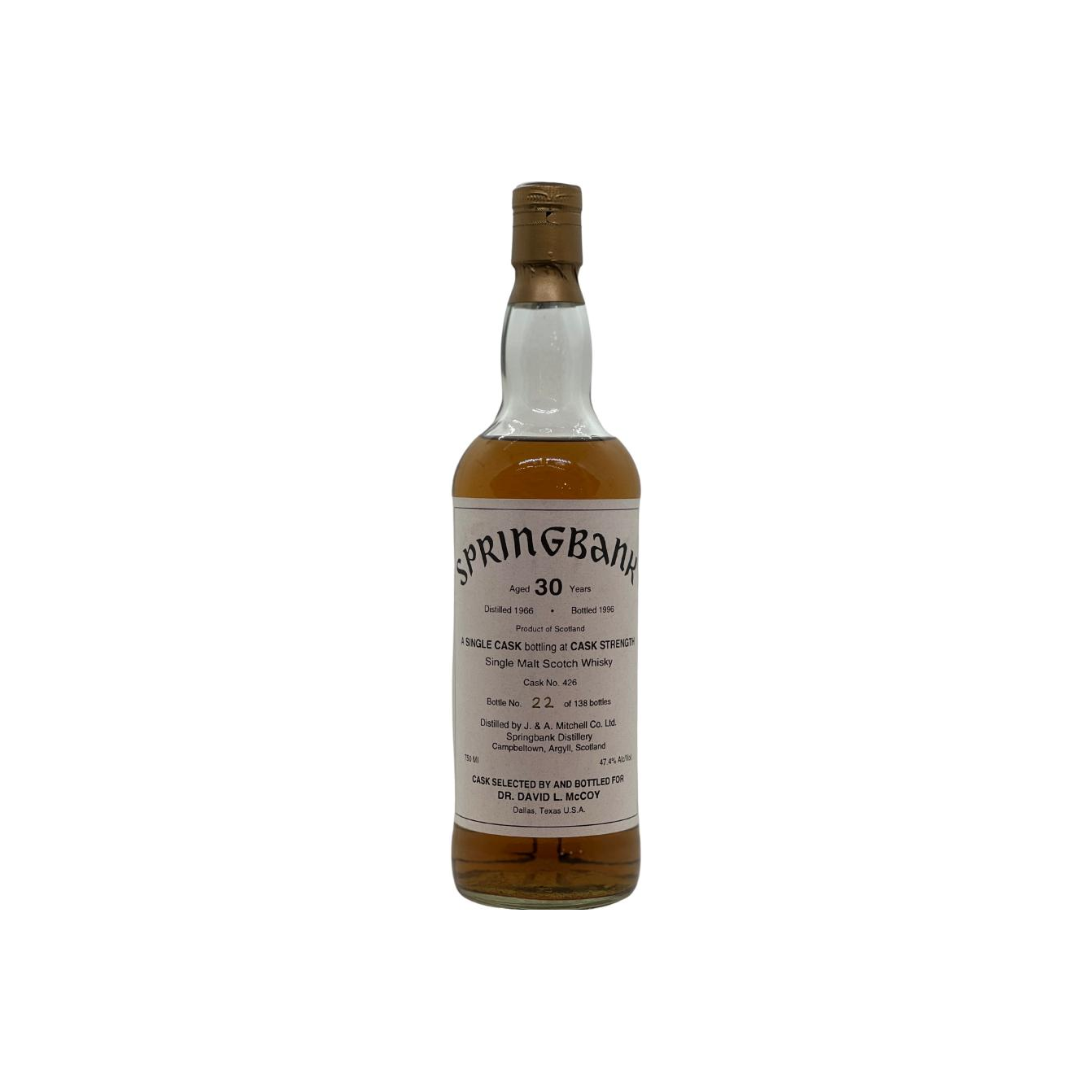 Springbank Single Cask 1966 30 Years Single Malt Whisky