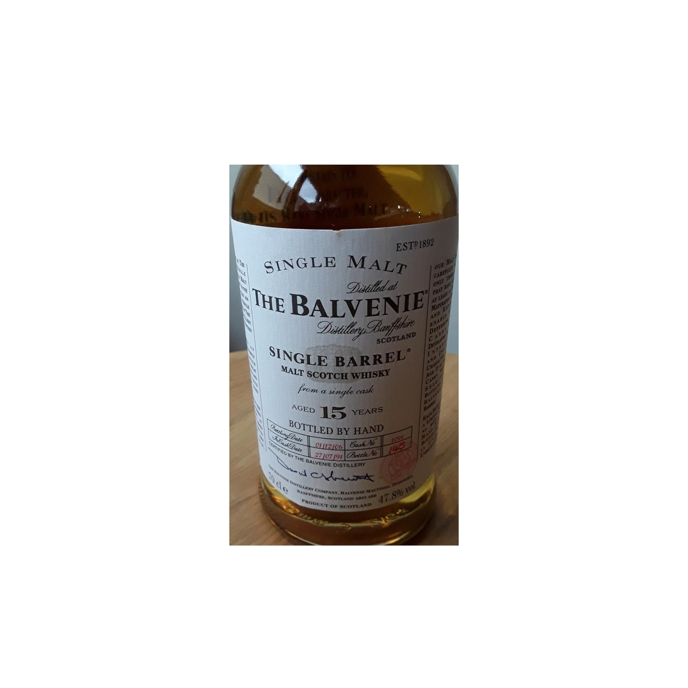 The Balvenie Single Cask 1991 15 Years Single Malt Whisky 2