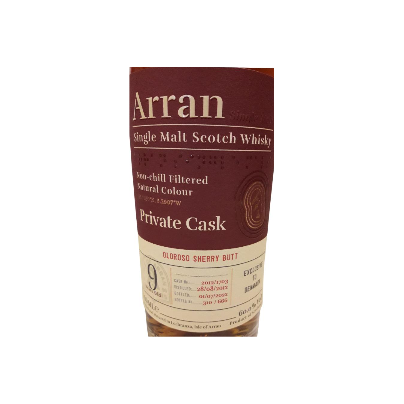Arran Private Cask 2012 9 Years Single Malt Whisky 2