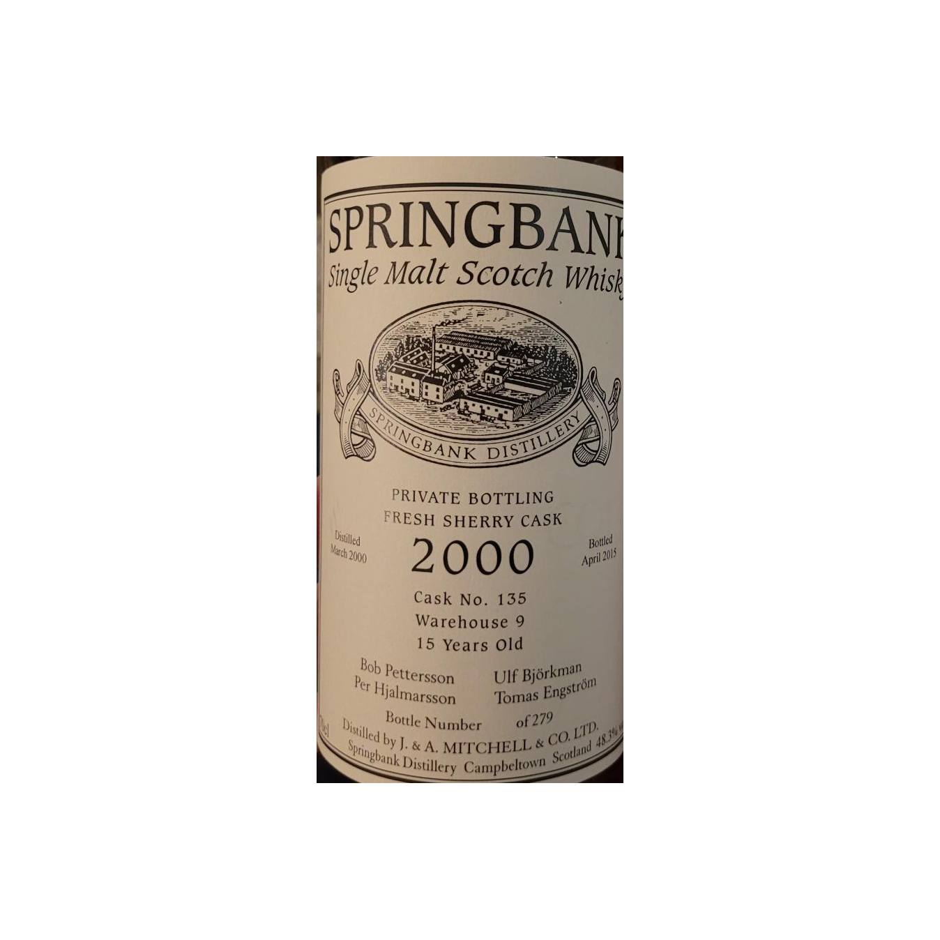 Springbank Private Bottling 2000 15 Years Single Malt Whisky