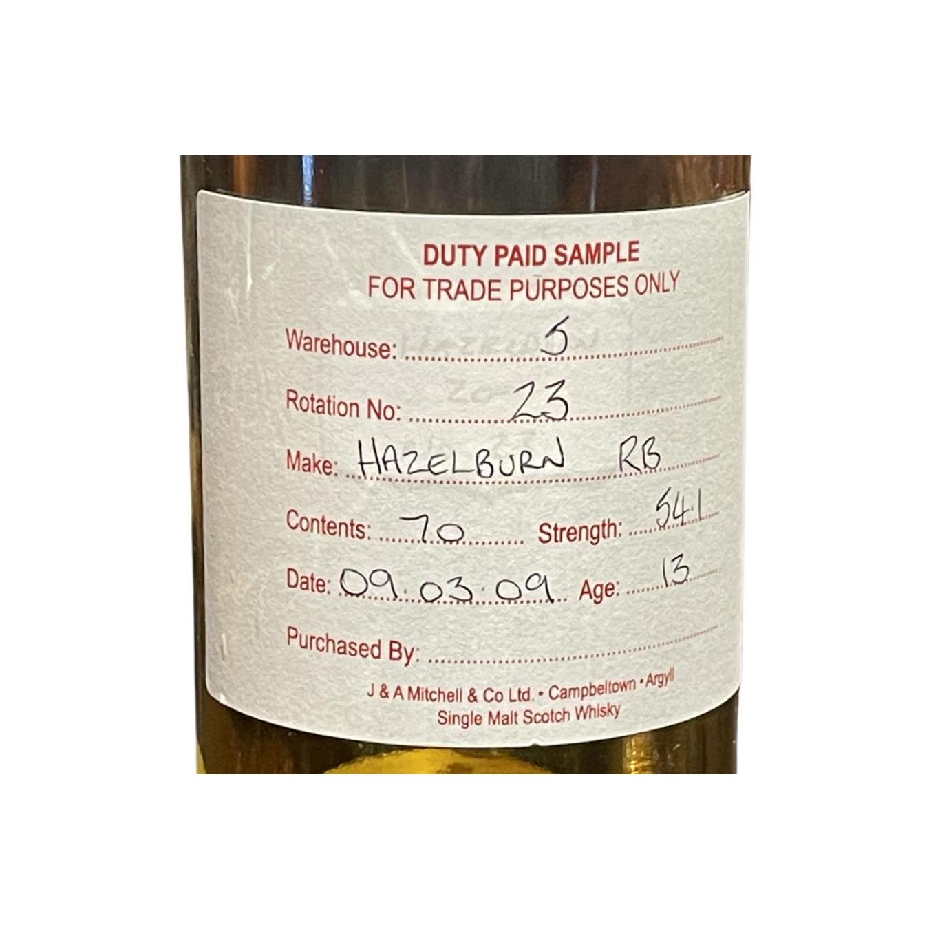 Hazelburn Duty Paid Sample - For Trade Purposes Only 2009 13 Years Single Malt Whisky