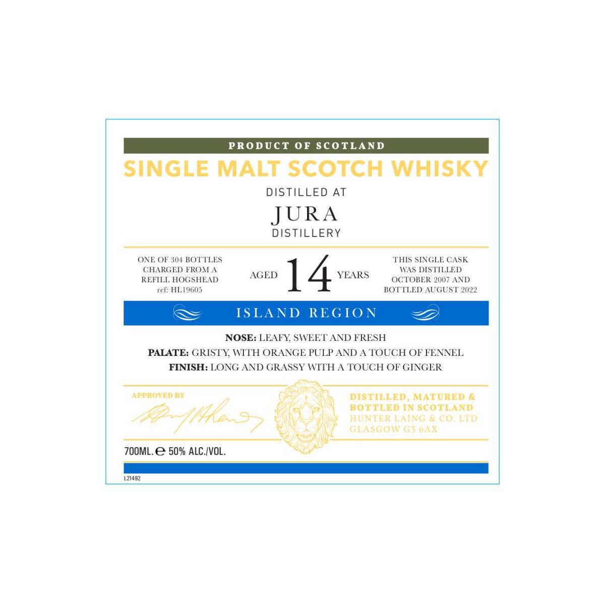 Jura Old Malt Cask 2007 14 Years Single Malt Whisky