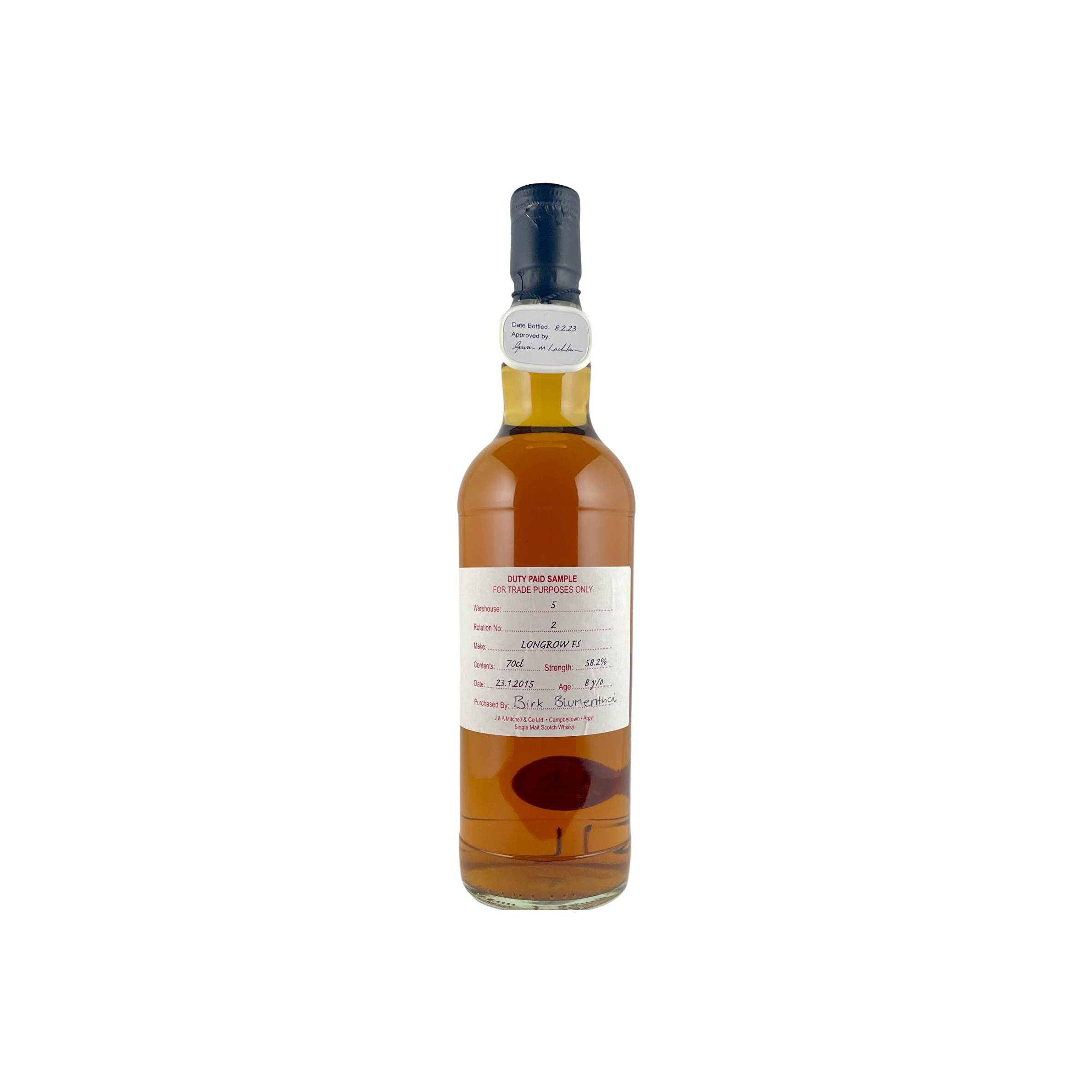 Longrow Duty Paid Sample - For Trade Purposes Only 2015 8 Years Single Malt Whisky