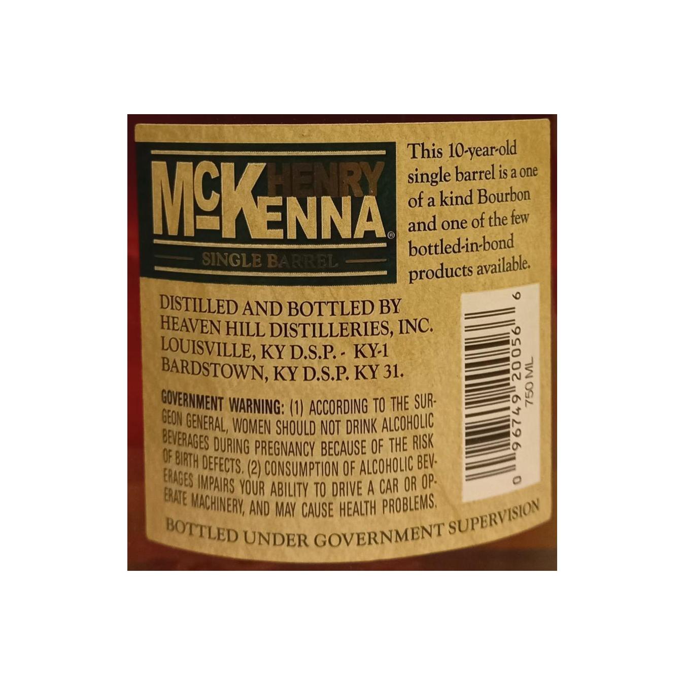 Henry McKenna Single Cask 10 Years Bourbon Whisky