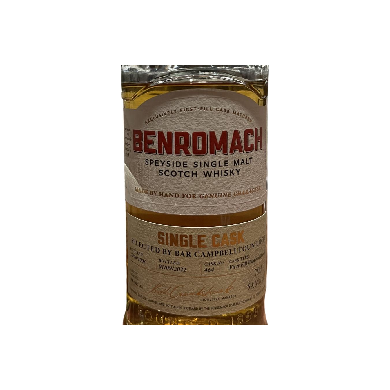 Benromach Single Cask 2003 Single Malt Whisky