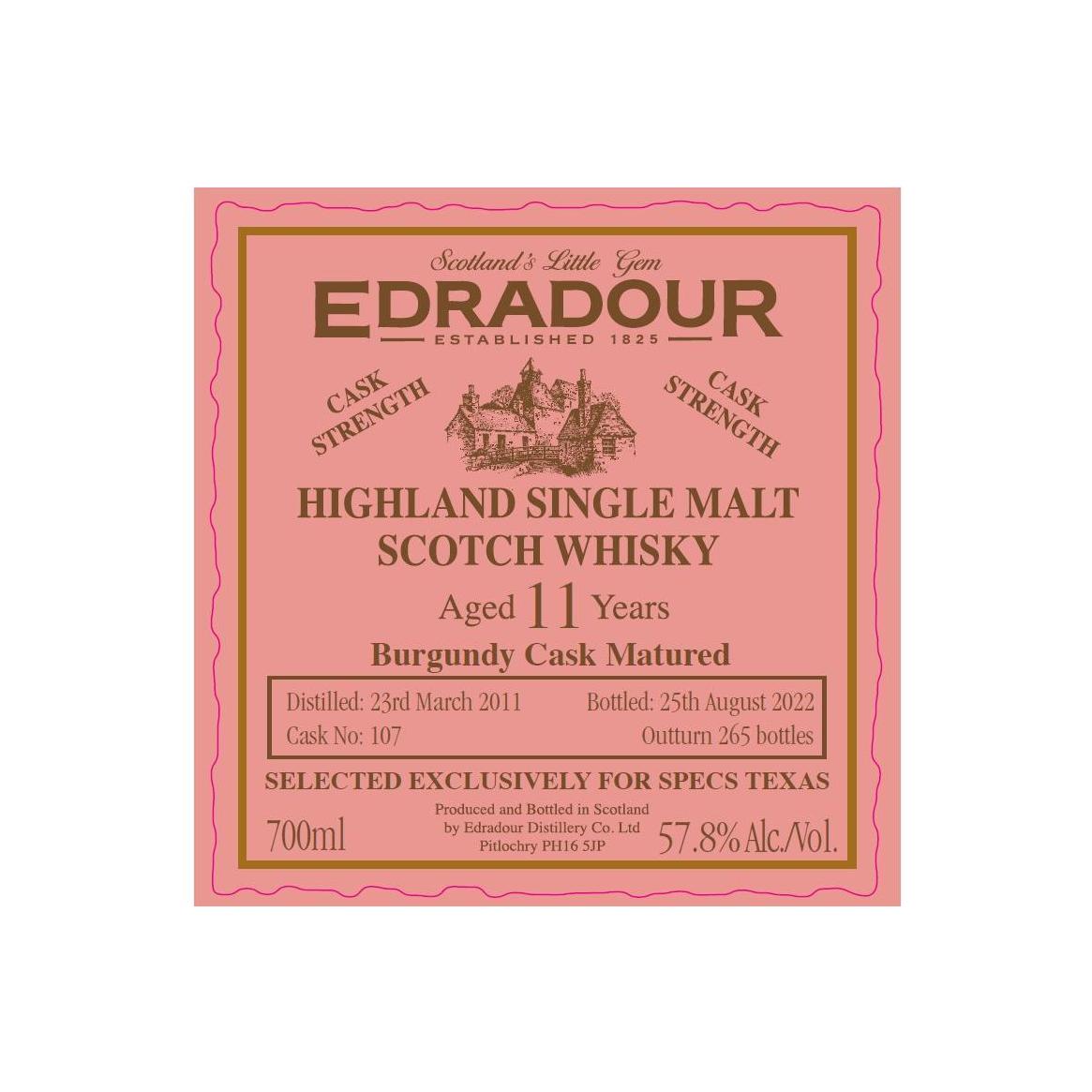 Edradour 2011 11 Years Single Malt Whisky