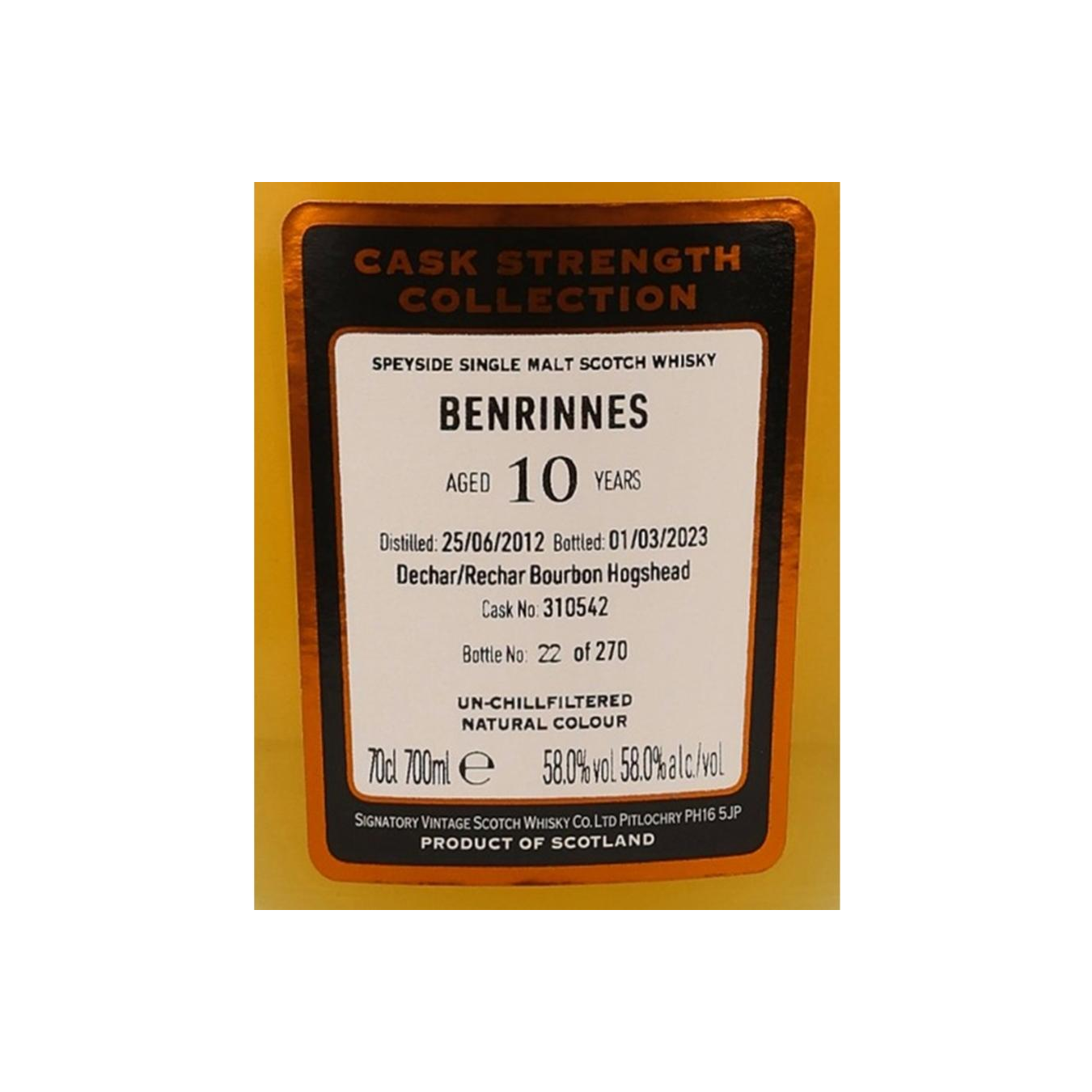 Benrinnes Cask Strength Collection 2012 10 Years Single Malt Whisky 2