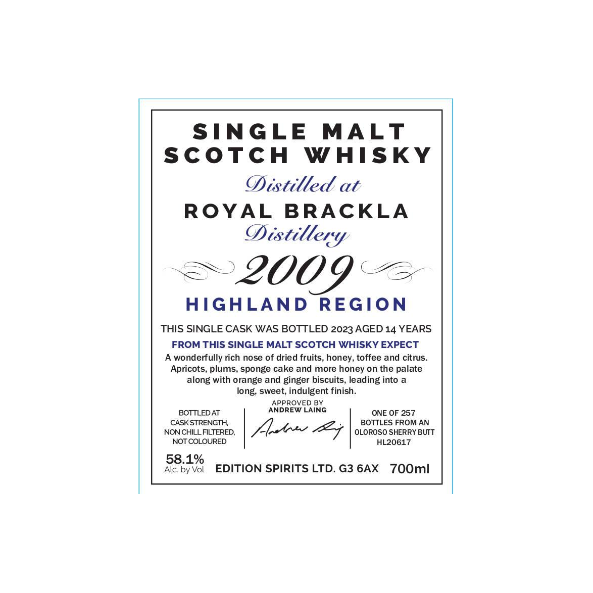 Royal Brackla The First Editions 2009 14 Years Single Malt Whisky 3