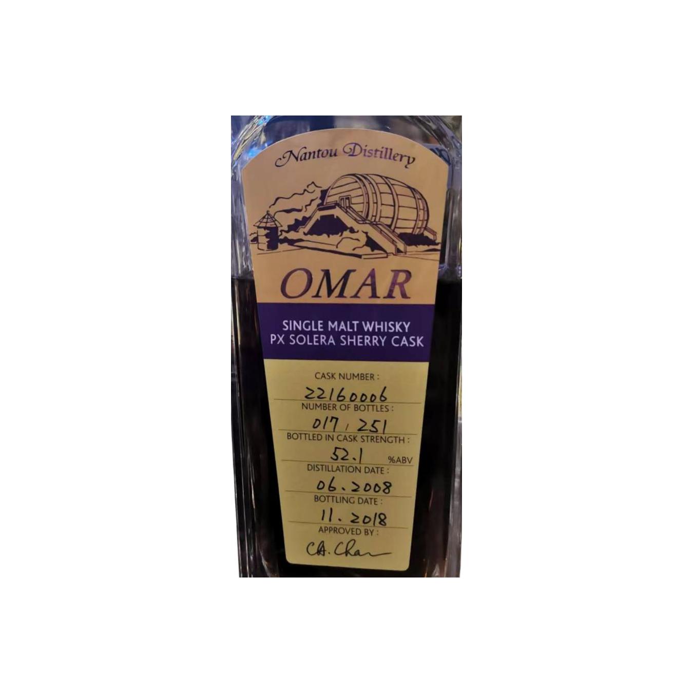 Omar Cask Strength Collection 2008 10 Years Single Malt Whisky