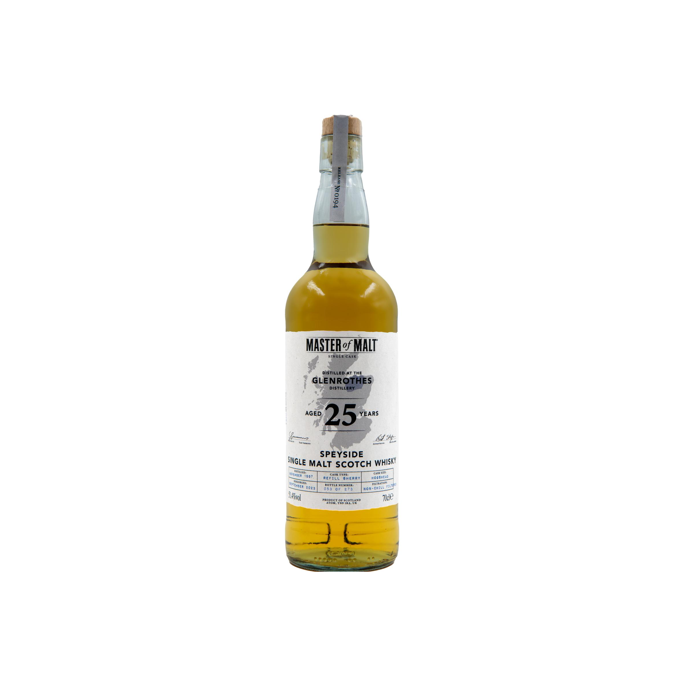 The Glenrothes Single Cask 1997 25 Years Single Malt Whisky