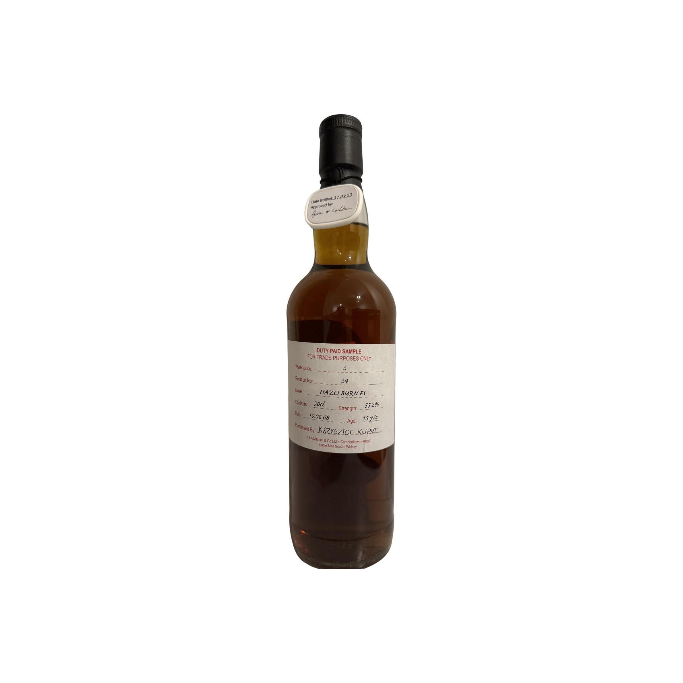 Hazelburn Duty Paid Sample - For Trade Purposes Only 2008 15 Years Single Malt Whisky