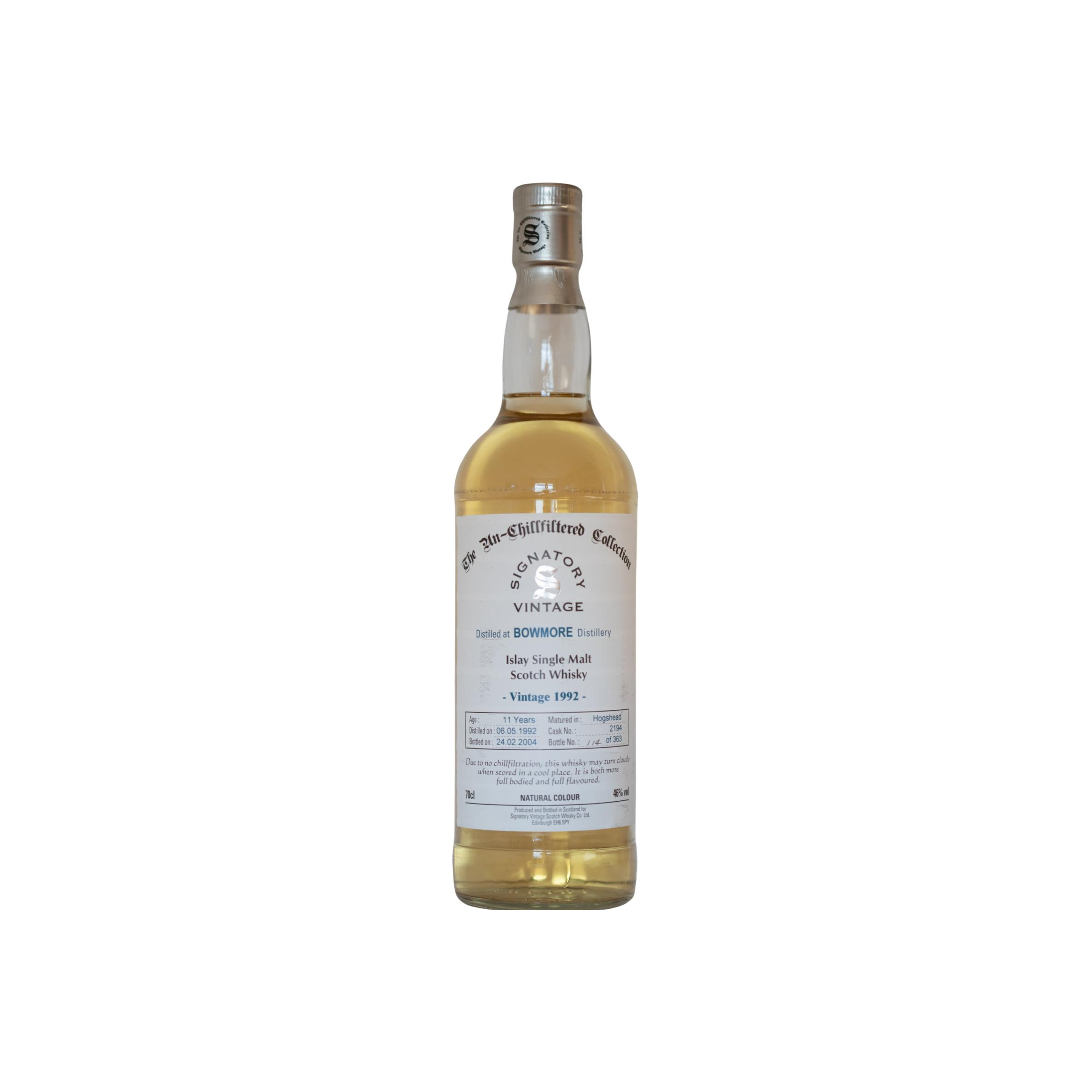 Bowmore The Un-Chillfiltered Collection 1992 11 Years Single Malt Whisky