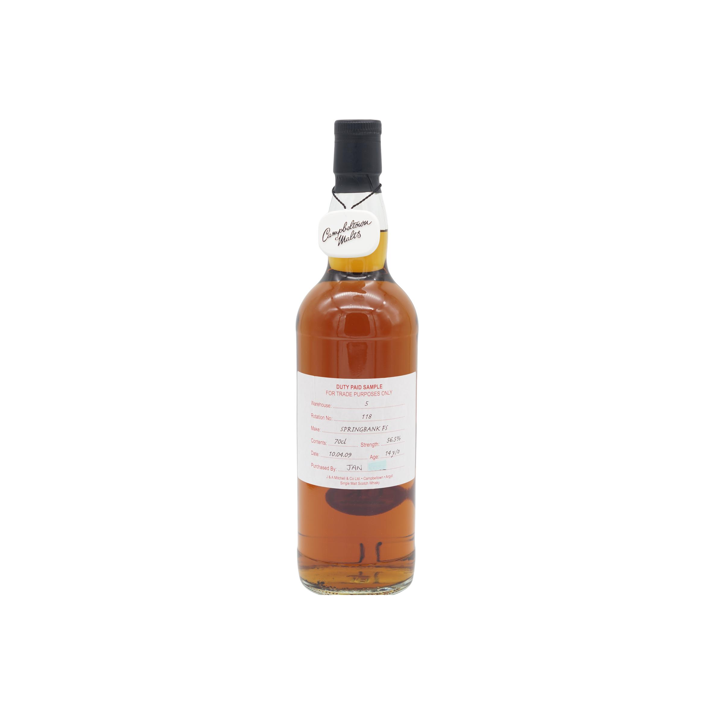 Springbank Duty Paid Sample - For Trade Purposes Only 2009 14 Years Single Malt Whisky