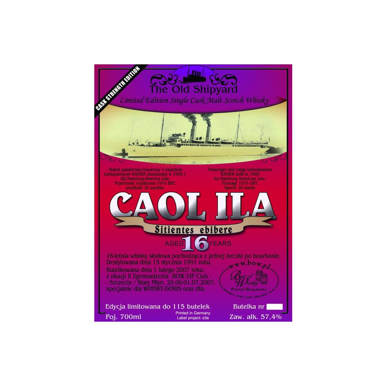 Caol Ila 1991 16 Years Single Malt Whisky