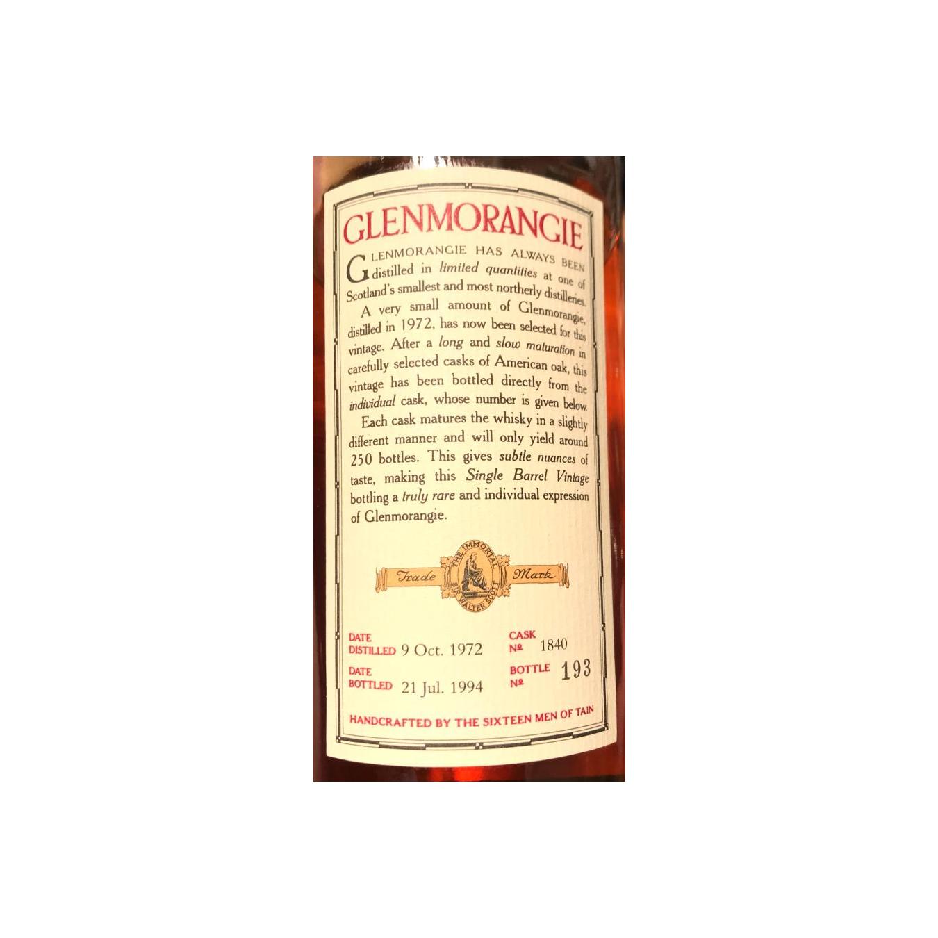 Glenmorangie 1972 22 Years Single Malt Whisky 2