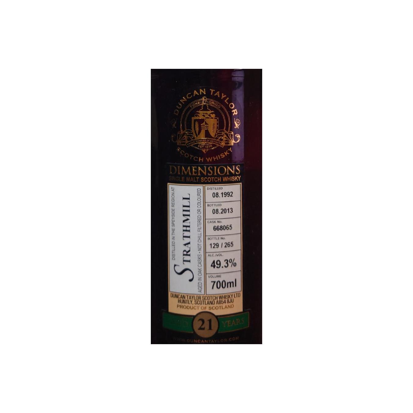Strathmill 1992 21 Years Single Malt Whisky