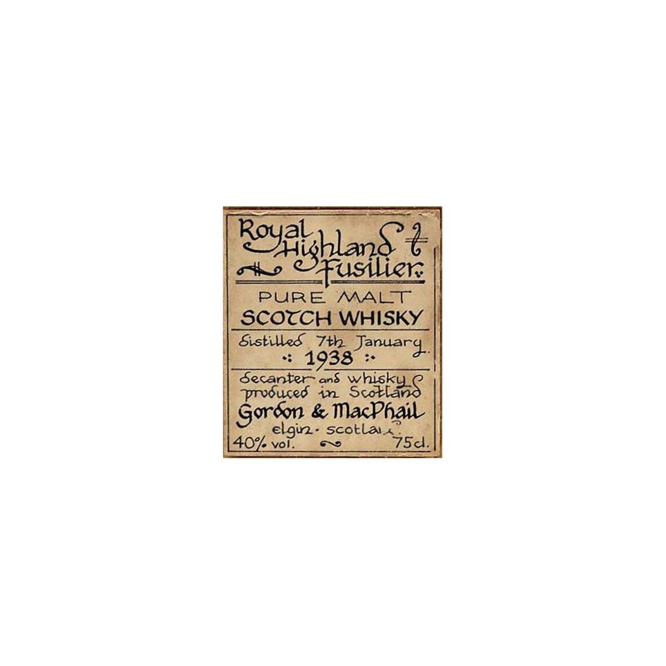Gordon & MacPhail 1938 Single Malt Whisky