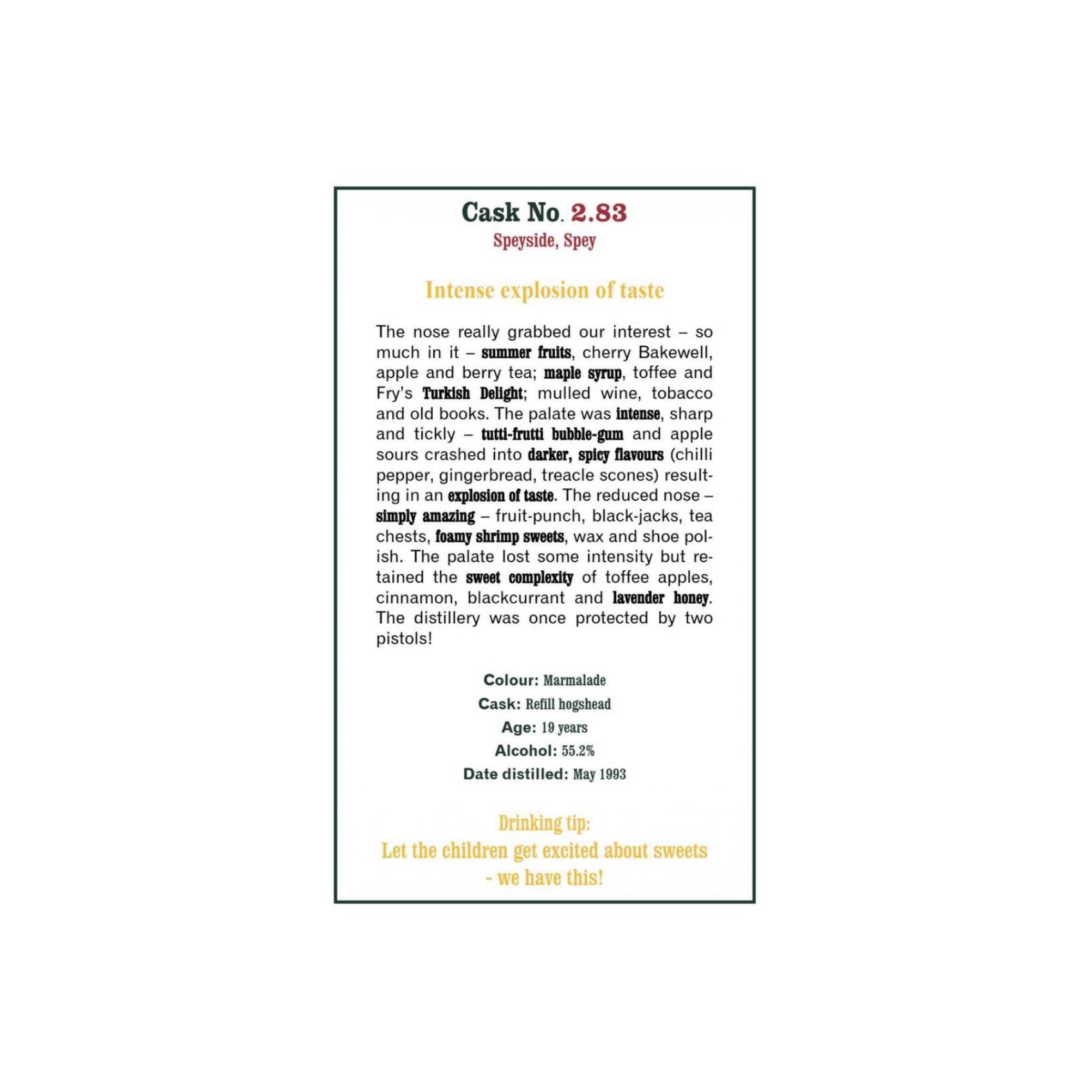 The Scotch Malt Whisky Society 1993 19 Years Single Malt Whisky