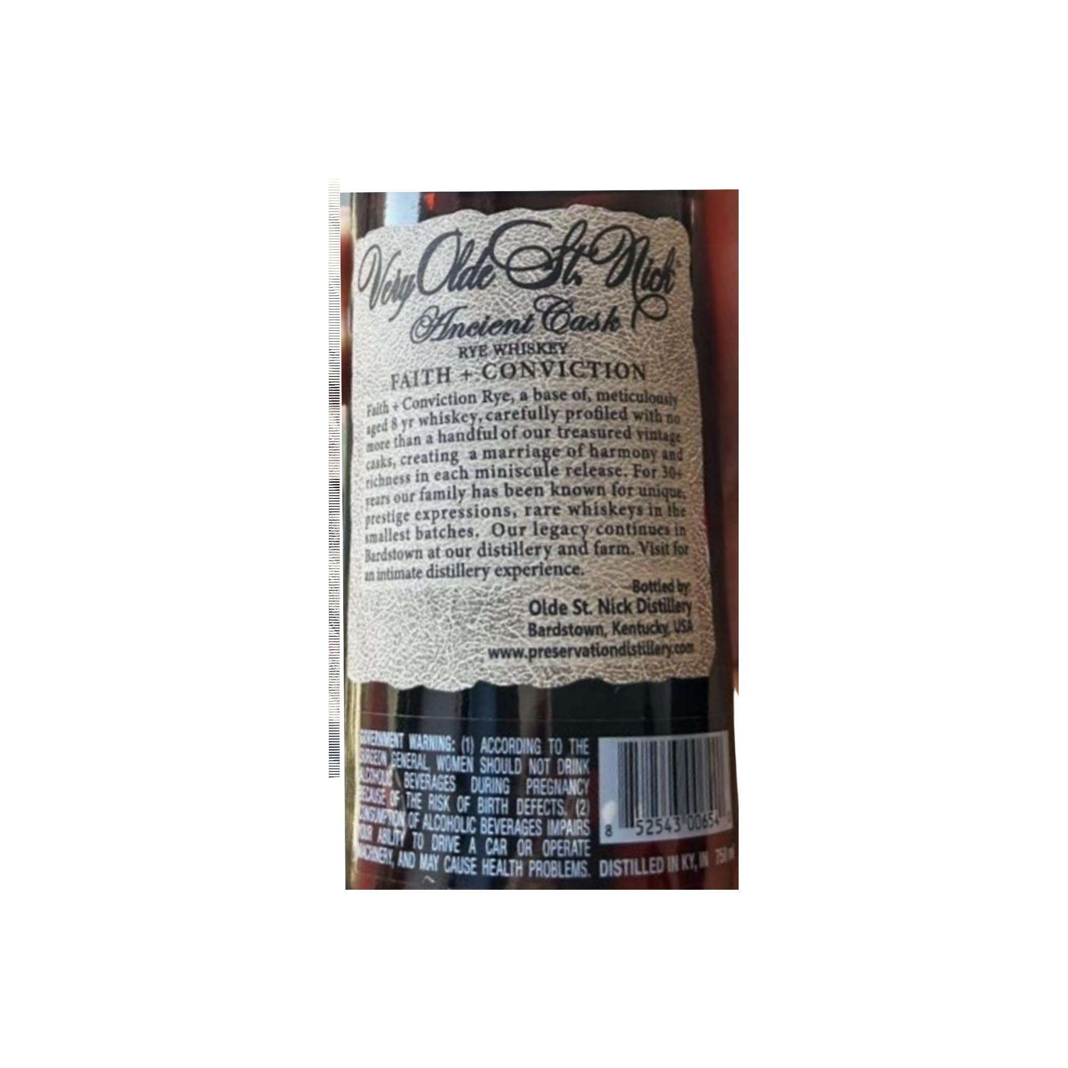 Very Olde St. Nick 8 Years Rye Whisky 2