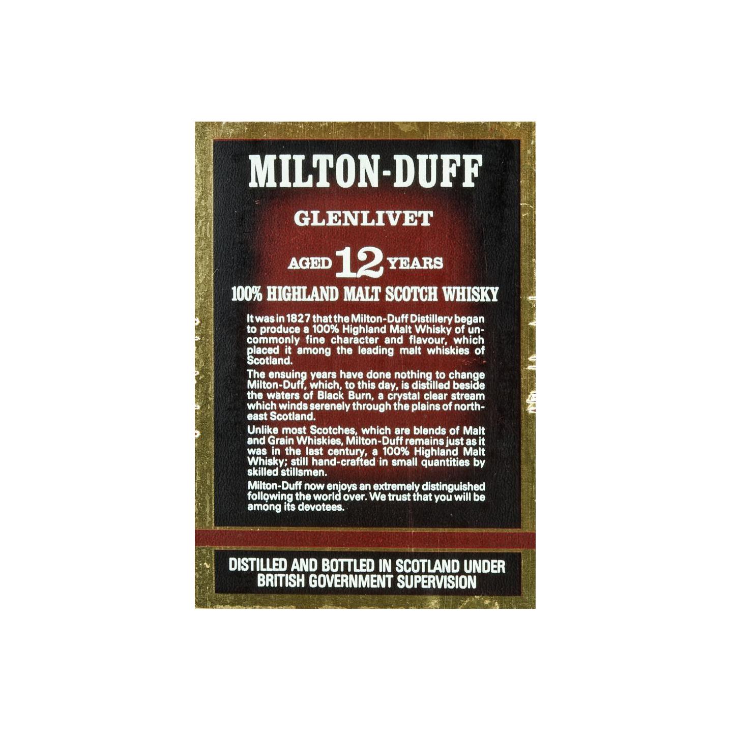 Miltonduff 12 Years Single Malt Whisky 3