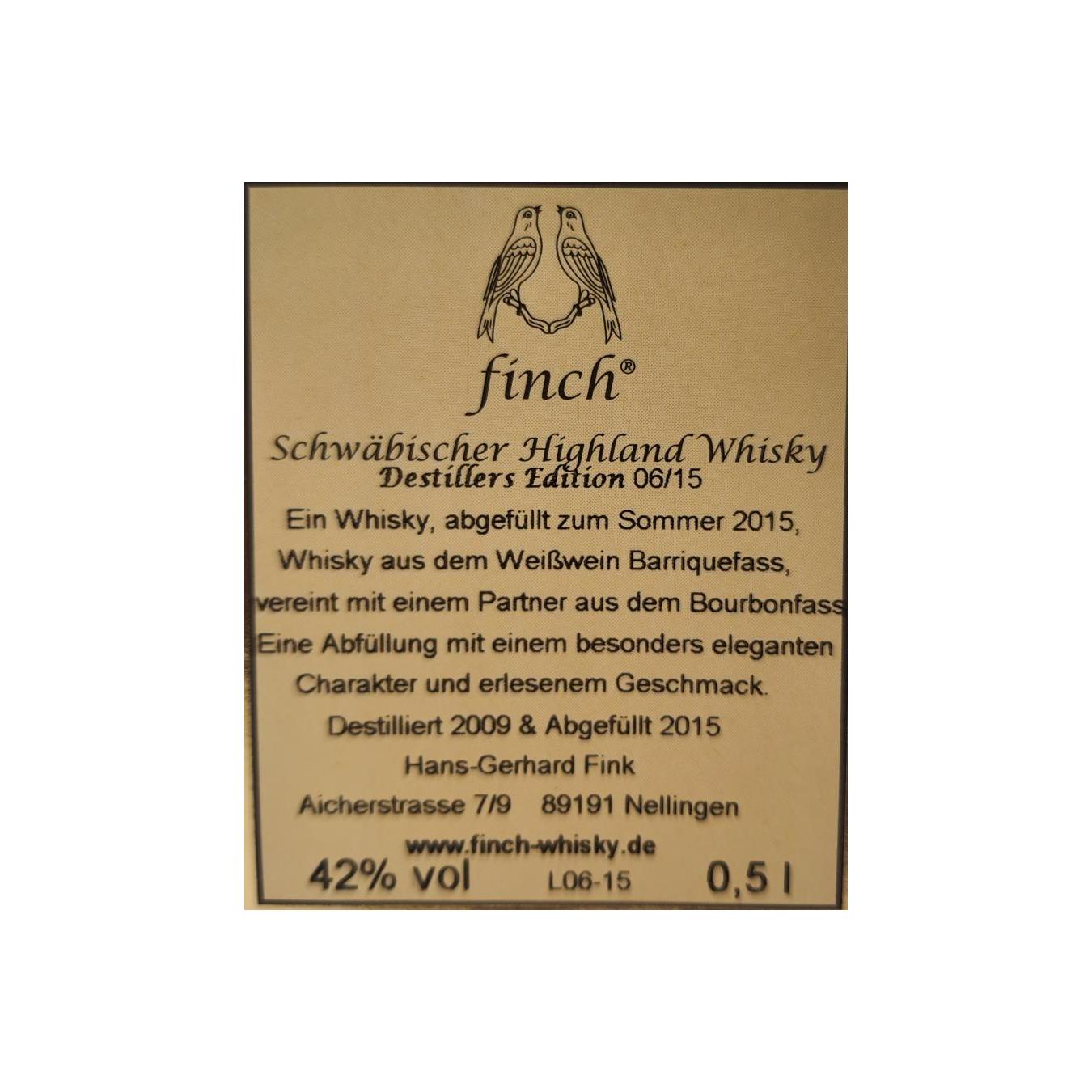 Finch Destillers Edition 09/15
